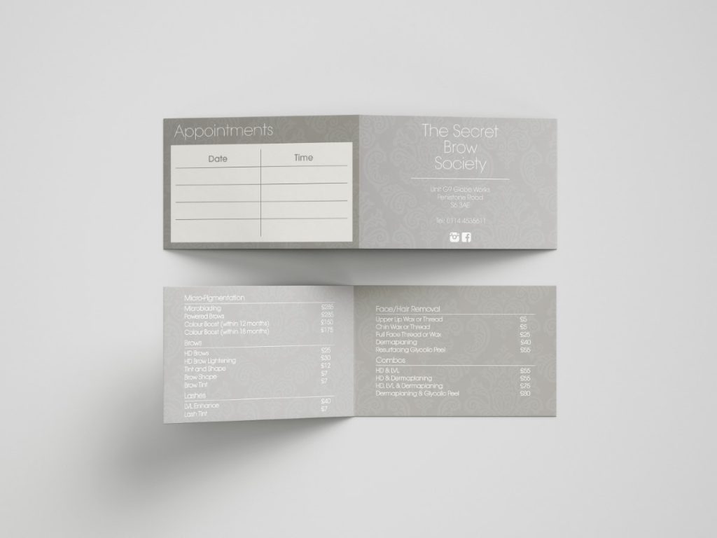Folded Business Cards