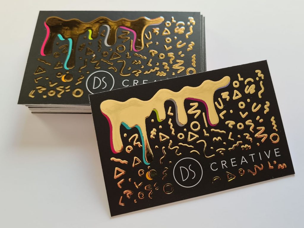 business cards printed with gold foil